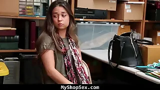 Shoplifter Teen Bribed to Fuck By Mall Guard